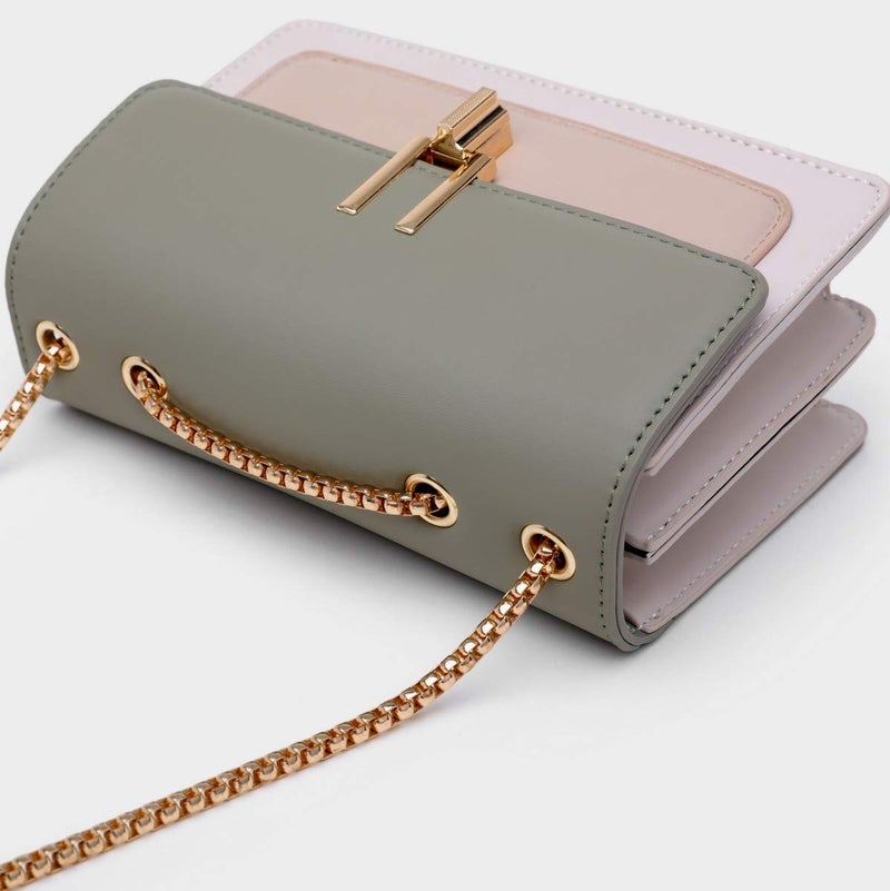 TOP BAND Crossbody Bags for Women Leather Cross Body Purses Cute Color-Block Designer Handbags Shoulder Bag Medium Size Green - Image 4